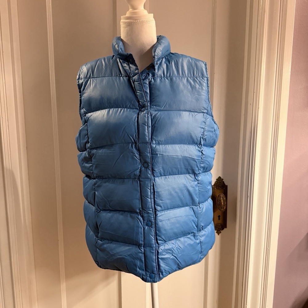Lands' End Women's Blue Quilted Vest Size M